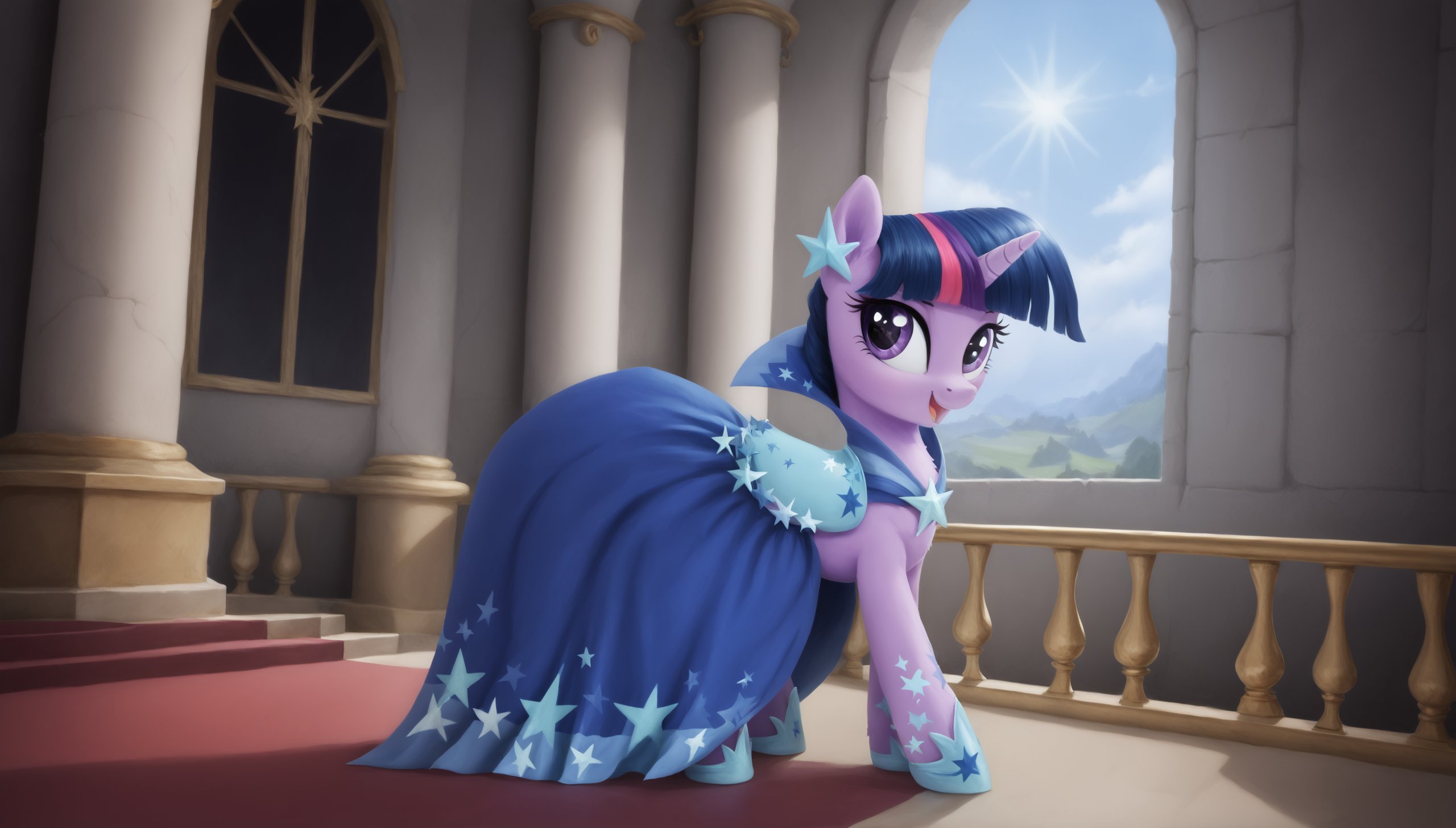 01637-1095482551-my little pony, ((feral pony)),Twilight Sparkle,   1girl, ((solo)), (sexy), _lora_Gala_Twilight_Sparkle_0.8_blue dress decorated.jpg